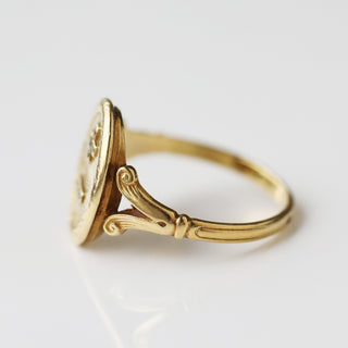 Antique solid gold love token ring