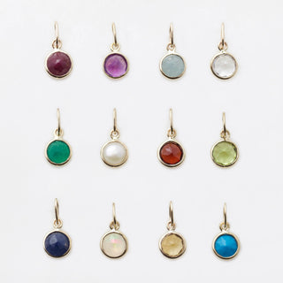 Solid gold Birthstone charm