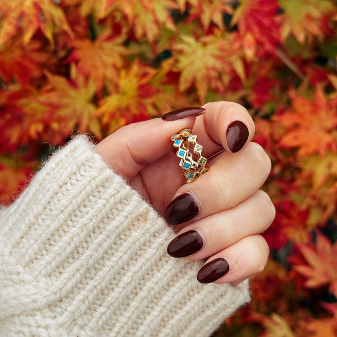 Carrie Elizabeth Solid Gold Zoe Birthstone Ring