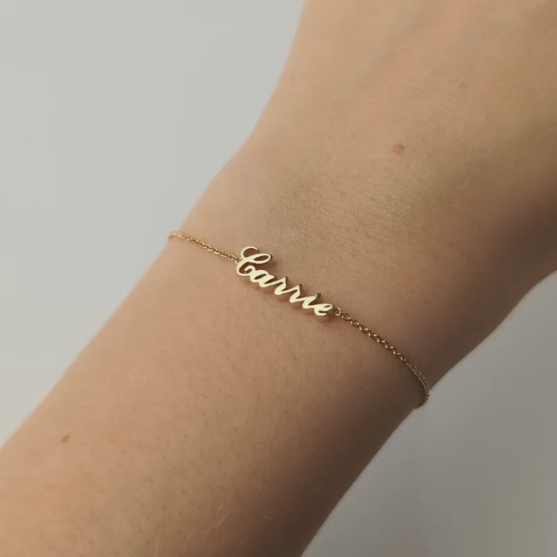 name bracelet solid gold