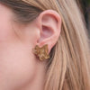 Evergreen Ivy Leaf Statement Stud Earrings