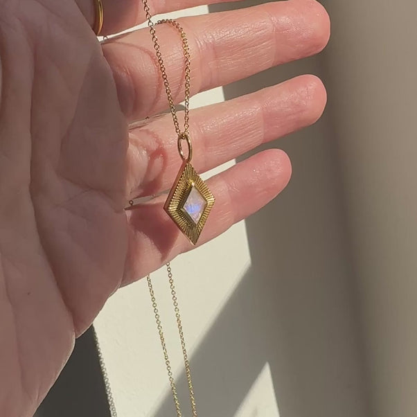 Moonstone Kite Sunray Necklace