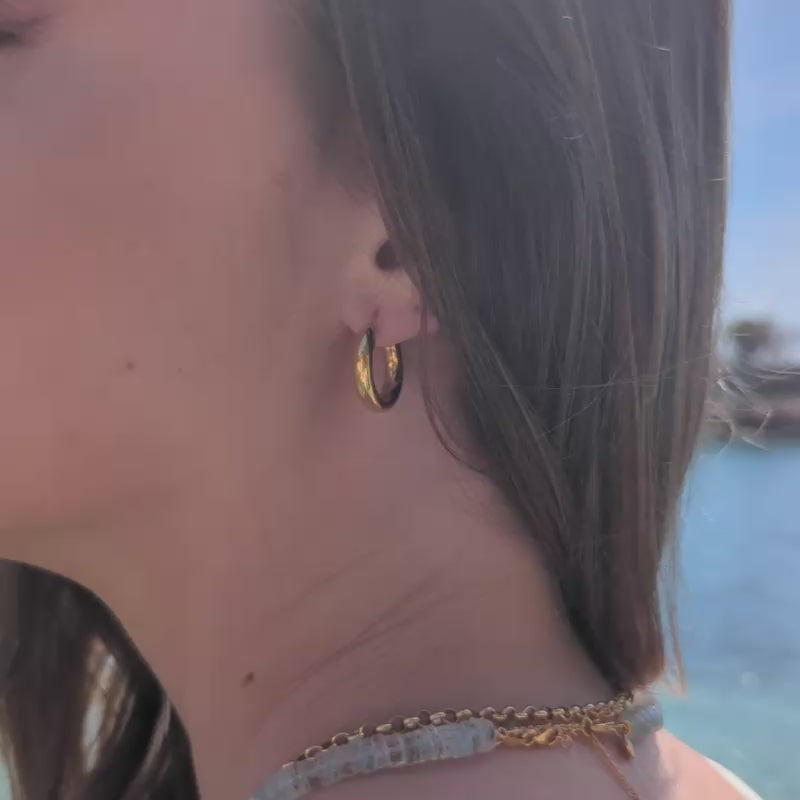 Medium Luxe Chunky Hoop Earrings
