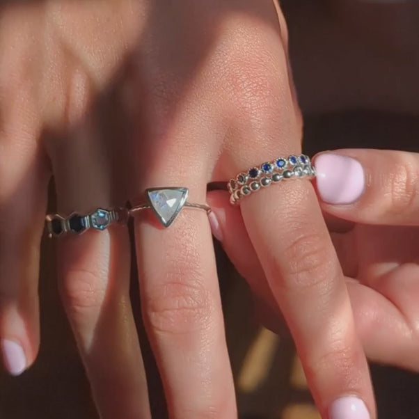 Farrah Moonstone Triangle Ring