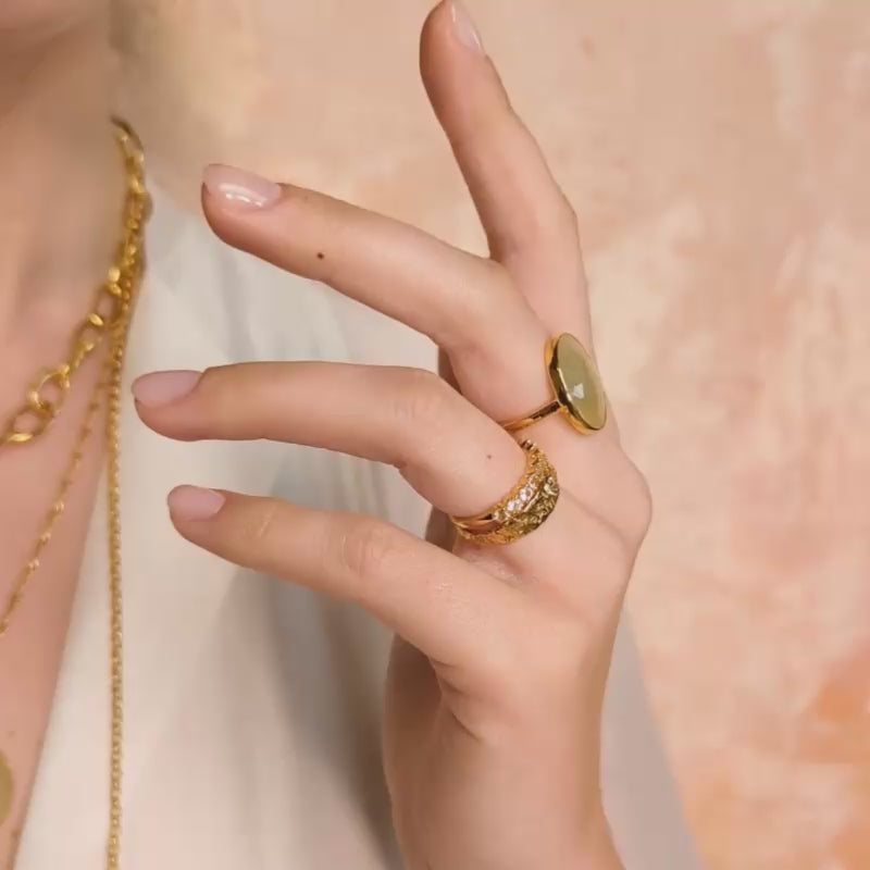 Yellow Sapphire Organic Statement Ring