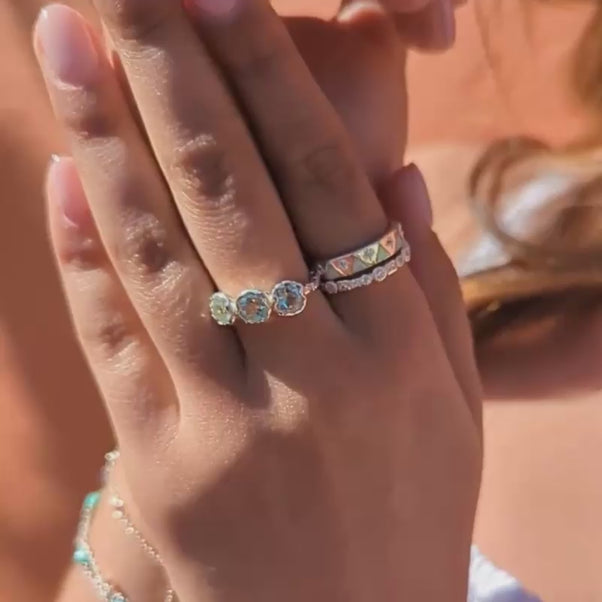 Green amethyst molten ring