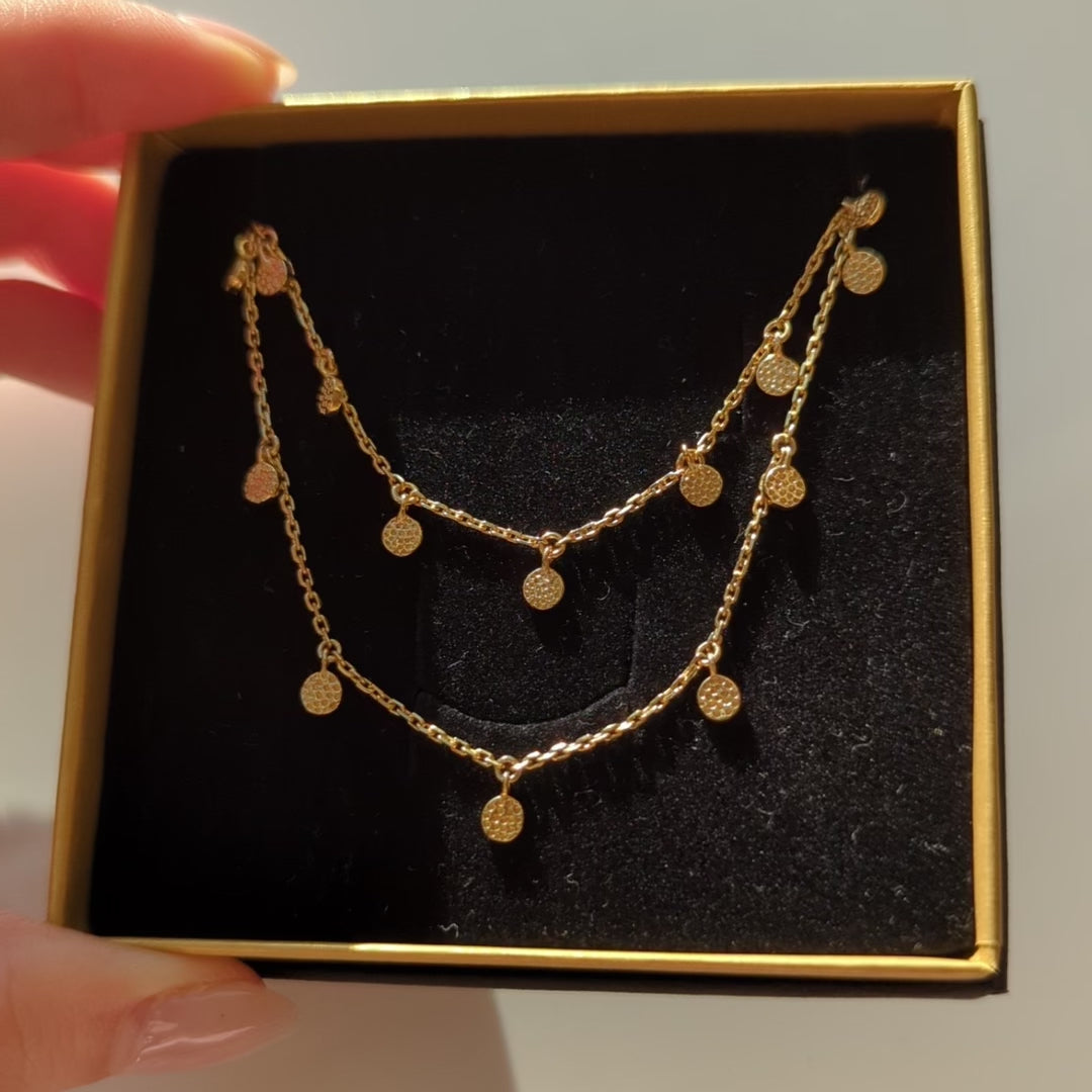 Hanging Coin Necklace & Bracelet Gift Set