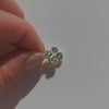 peridot four leaf clover charm silver