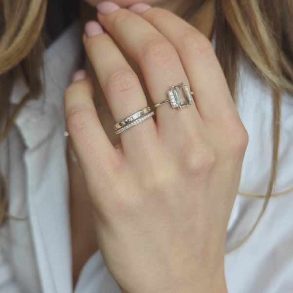 Georgia Green Amethyst & White Topaz Ring
