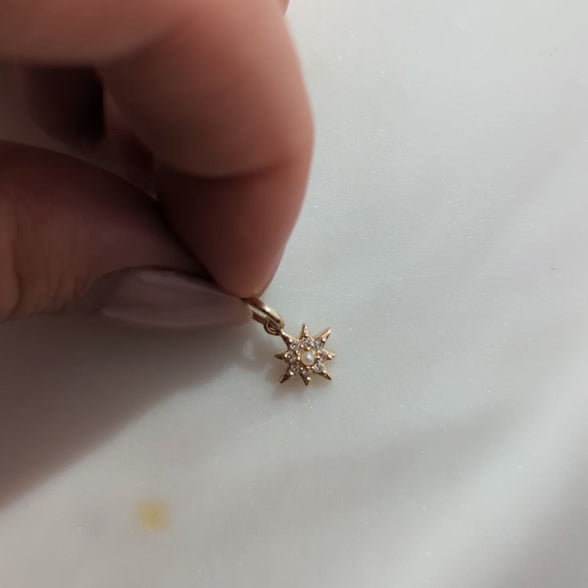 Diamond Vintage Star Charm