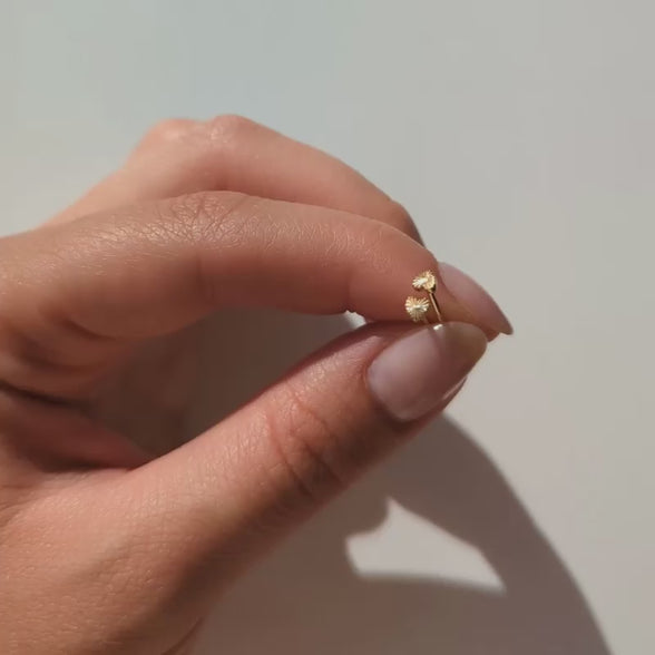 Heart Sunray Stud Earrings