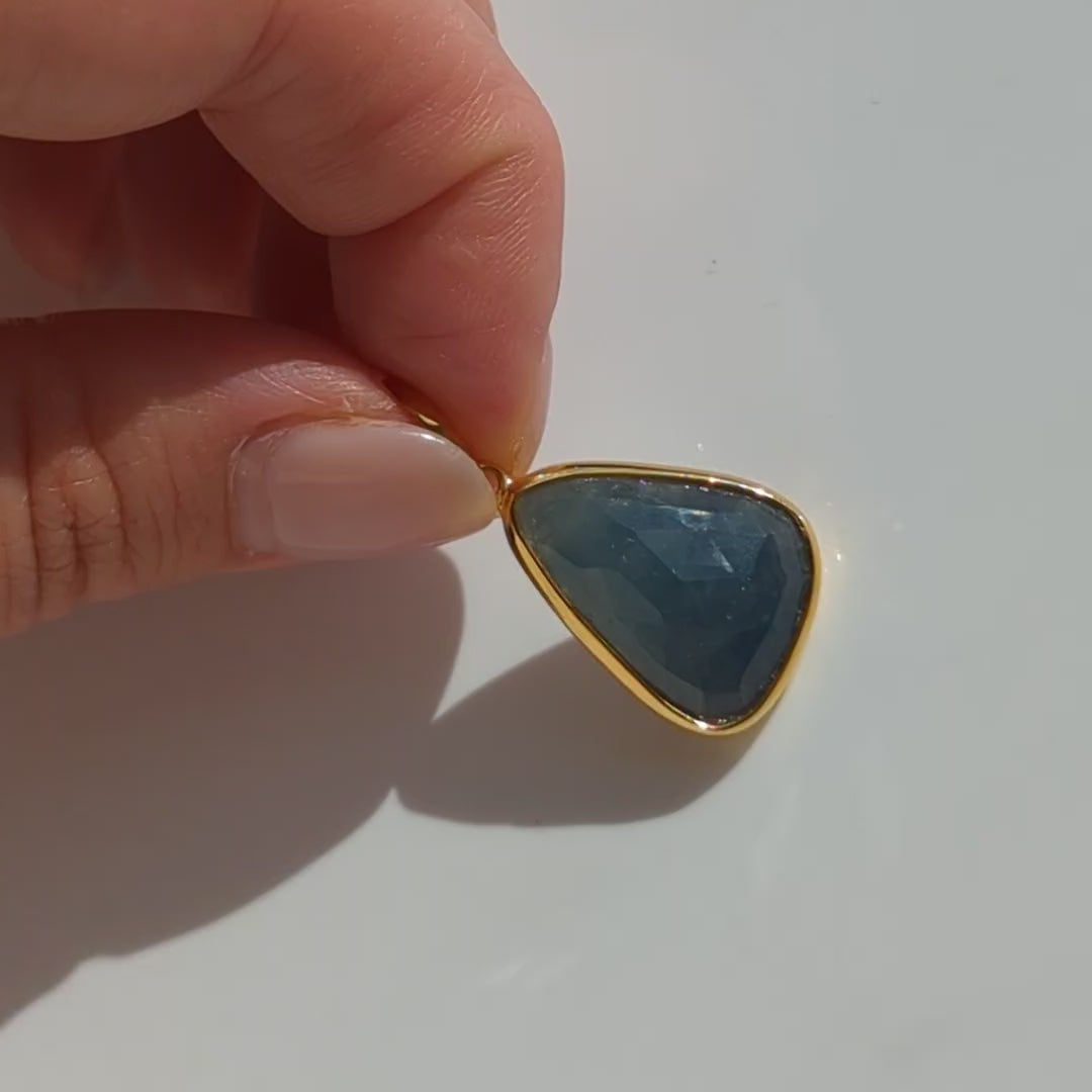 Large bezel set Sapphire pendant