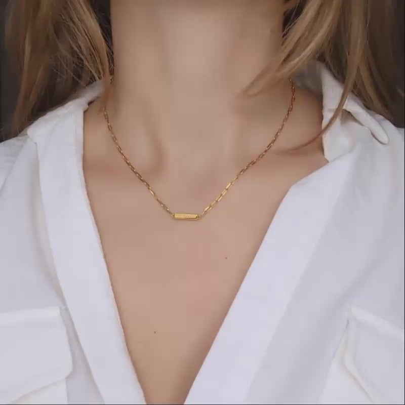 Your Safe Space Engravable Bar Necklace