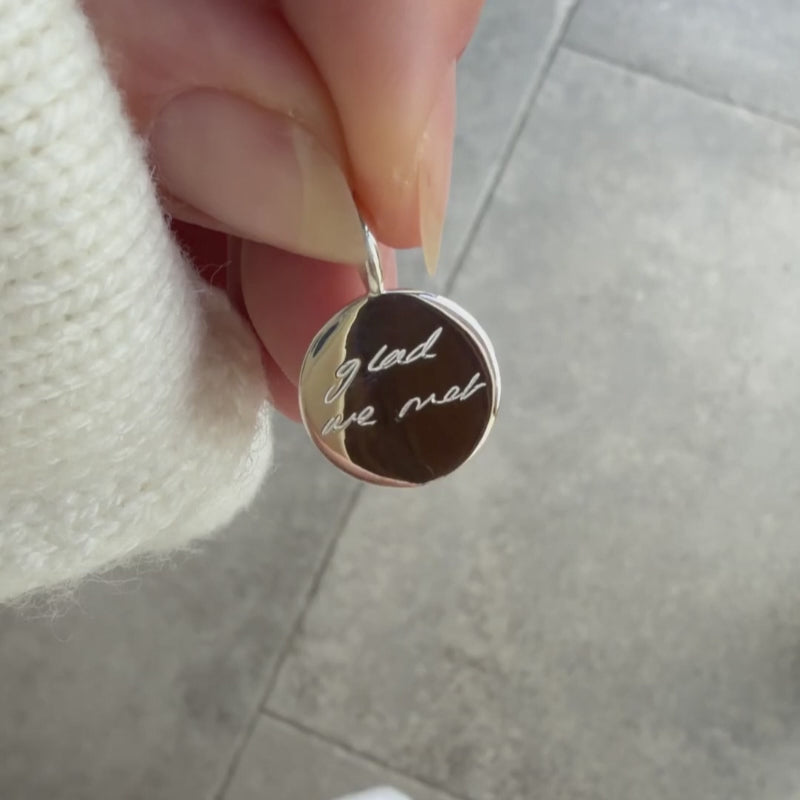 Engraved Handwriting Star Set Diamond Coin