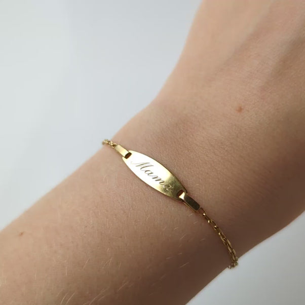 carrie elizabeth engraved 9k bracelet