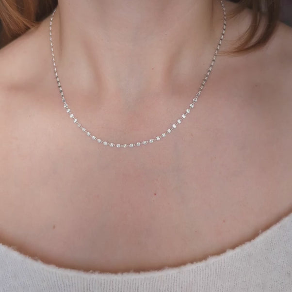 Silver sunray chain necklace