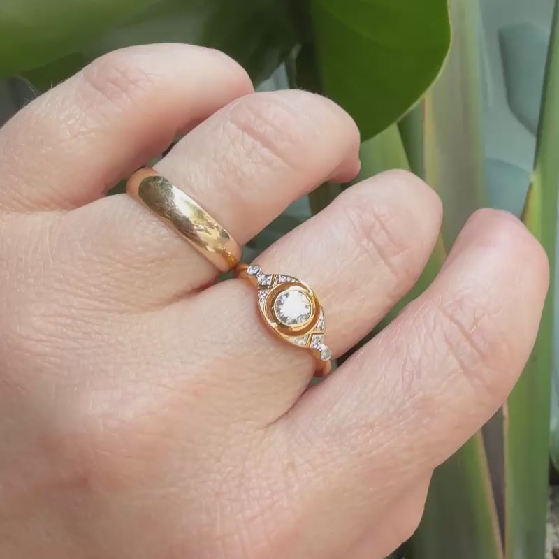 Vienna Moissanite & Diamond Ring