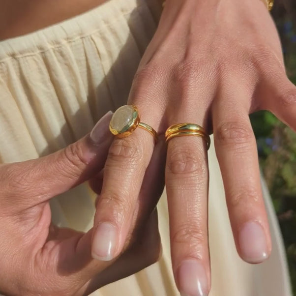 Caramel Quartz Molten Statement Ring
