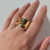 chunky luxe statement ring in gold