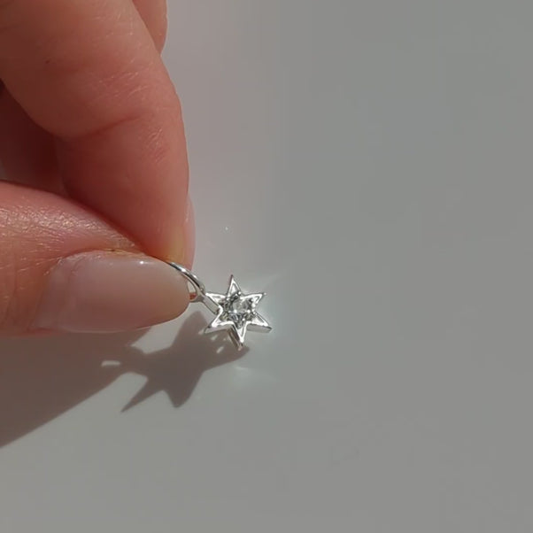 Carrie Elizabeth Sterling Silver Star Charm in Green Amethyst