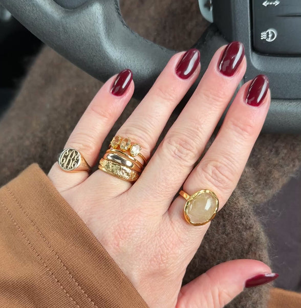 Caramel Quartz Molten Statement Ring