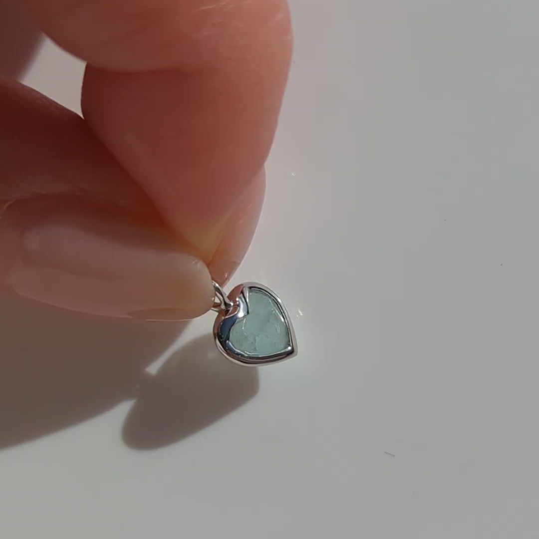 White Gold Heart Charm