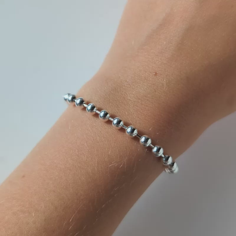 bobble chain bracelet silver