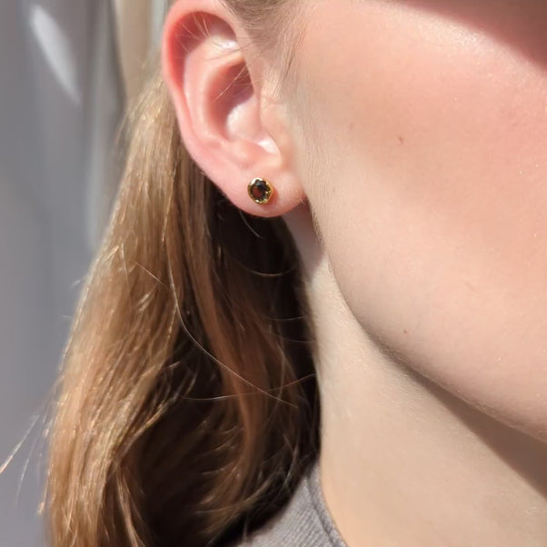 Carrie Elizabeth Smokey Quartz Stud Earrings