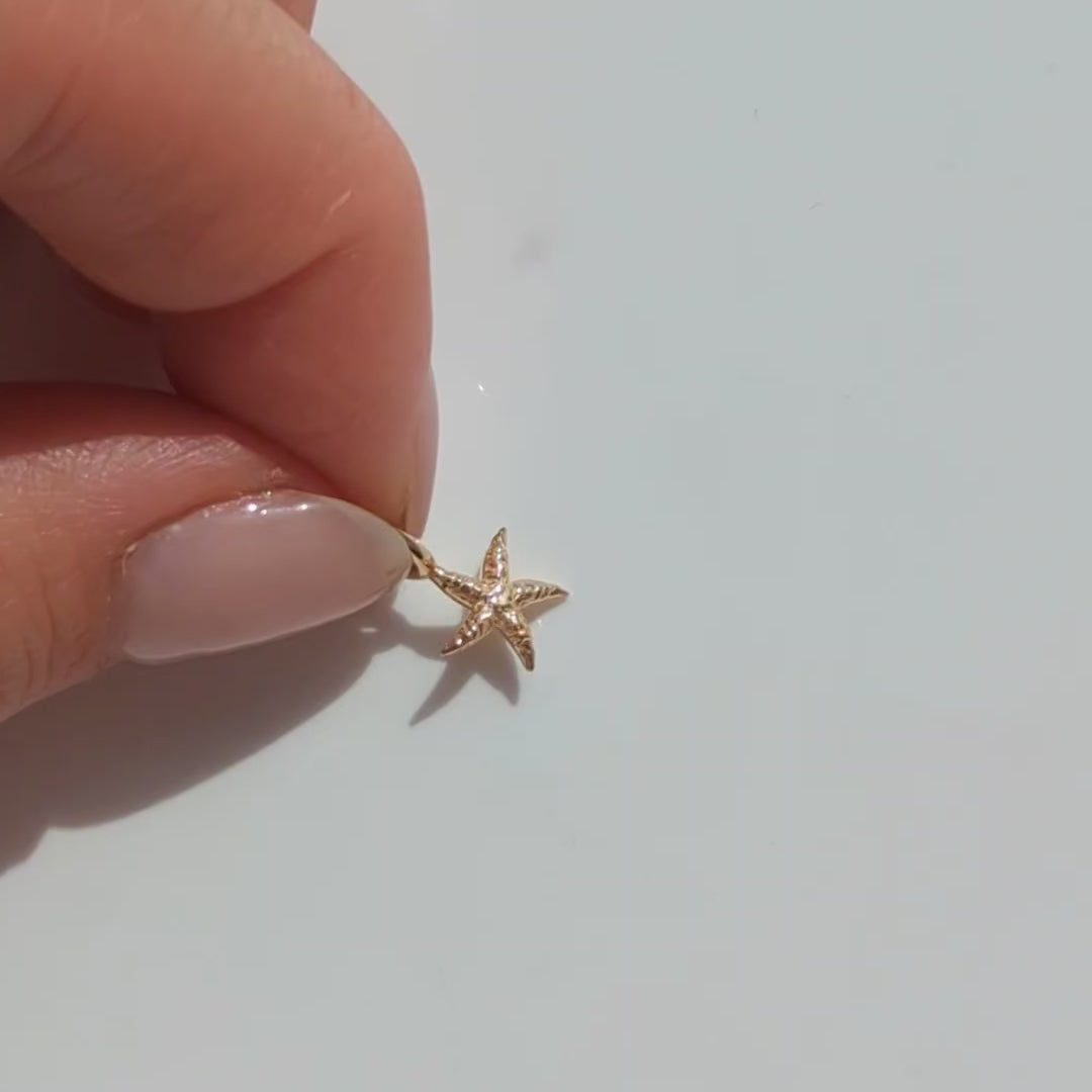 Carrie Elizabeth 9k starfish Charm solid gold Starfish theory