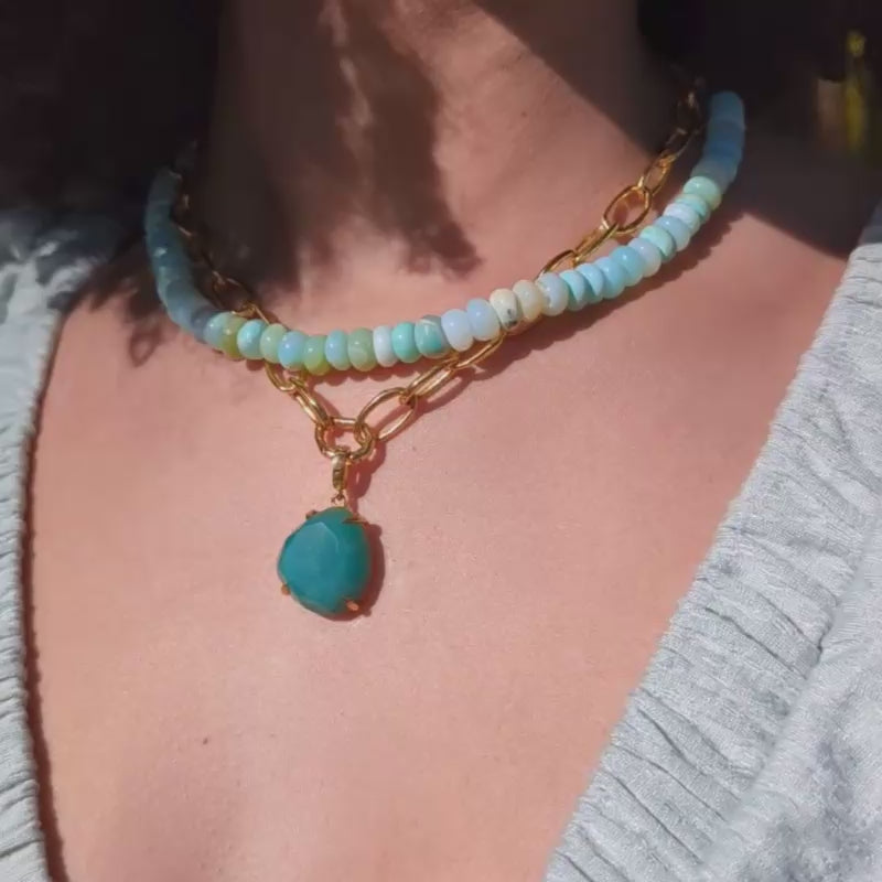 Statement Amazonite Stone Necklace