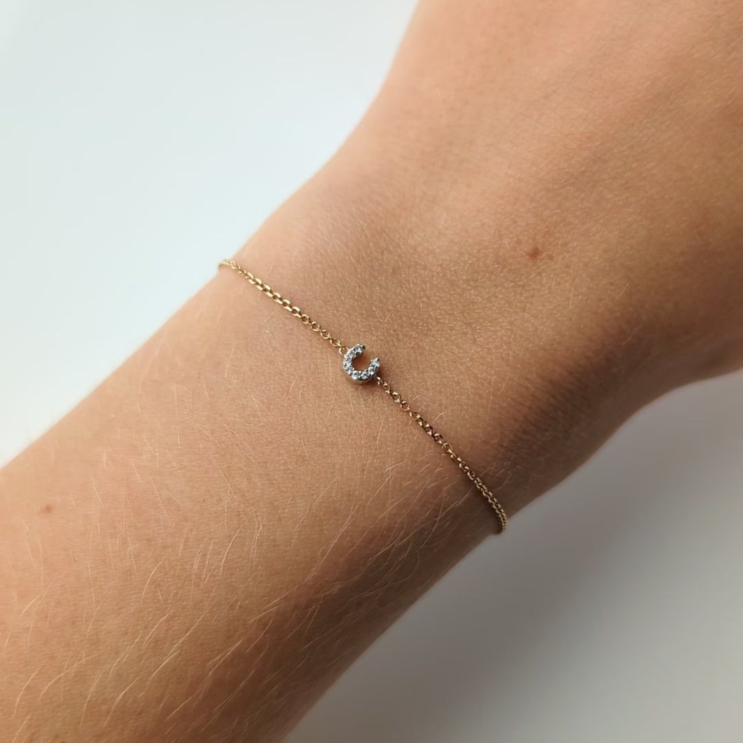 diamond initial bracelet