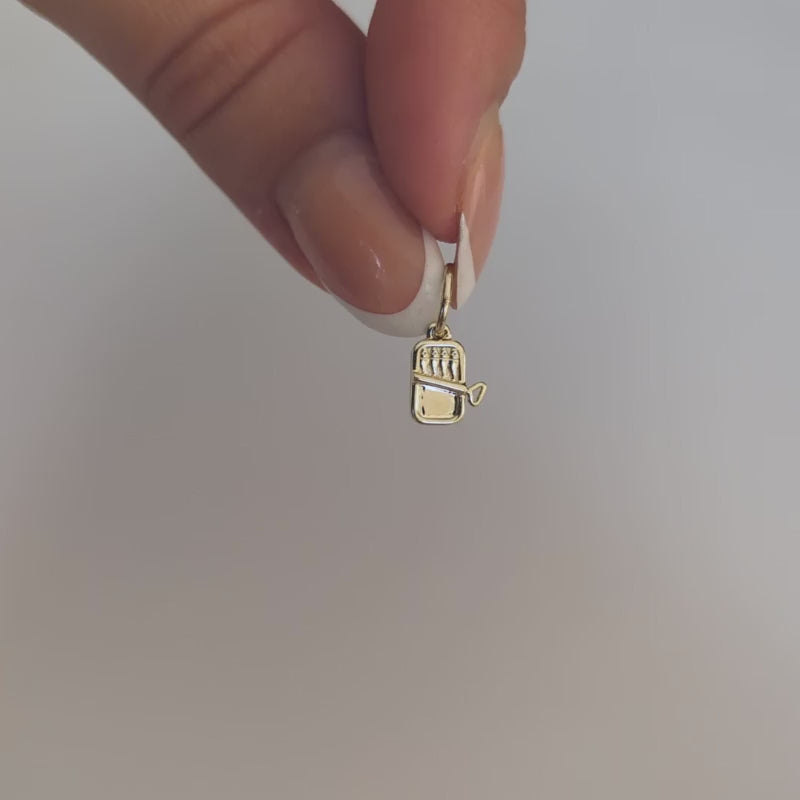 solid 9k sardine charm
