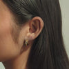gold tapered stone earrings