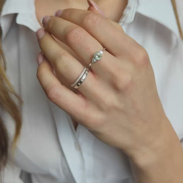 Garden Party Eden Ring in Green Amethyst