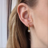 gold diamond drop hoop earrings