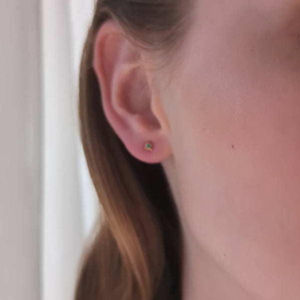 Carrie Elizabeth Gold Vermeil Emerald Star Stud Earrings