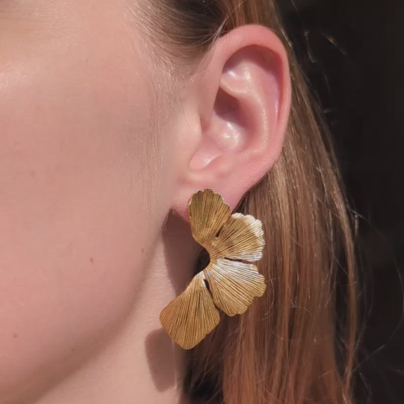 petal goddess earrings in gold