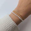zoe sugg intentions lucky pearl and chain bracelet in gold