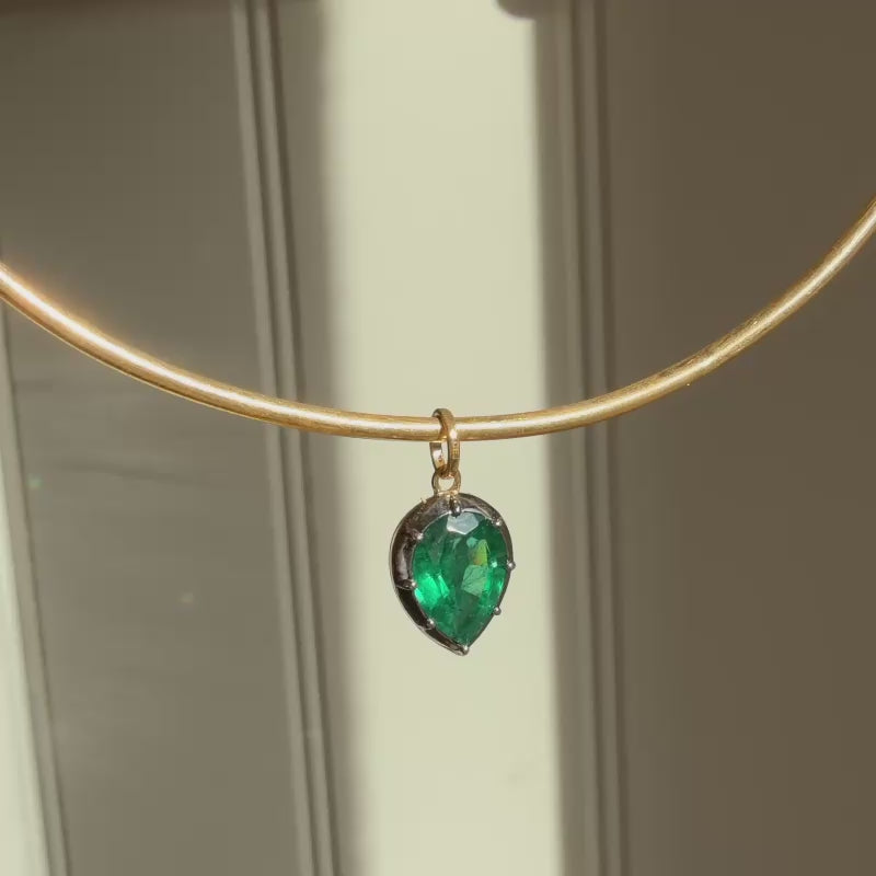 emerald pear pendant