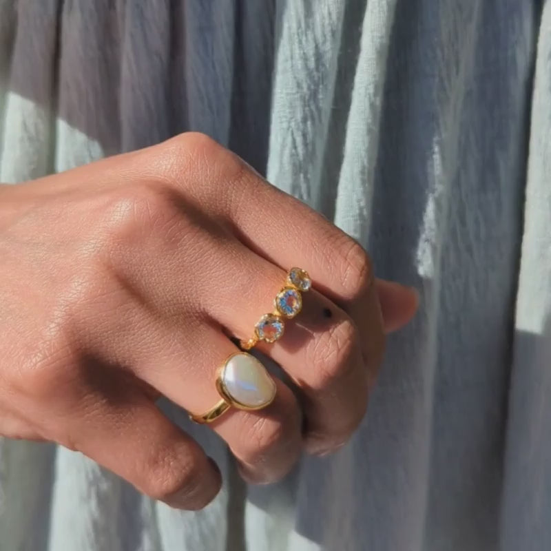 green amethyst molten ring