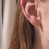 peridot chain earrings in gold
