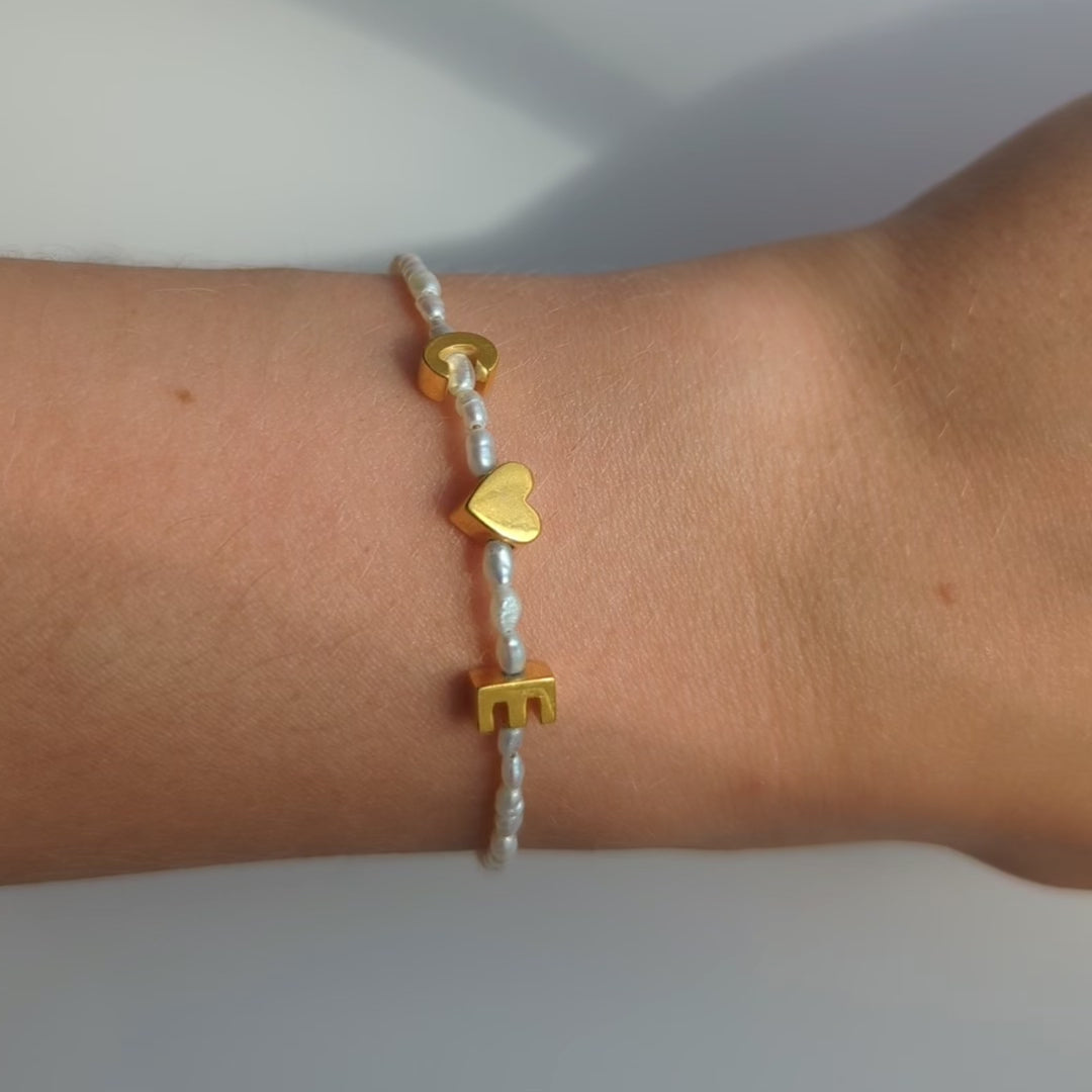 Custom Made Personalised Pearl Bracelet