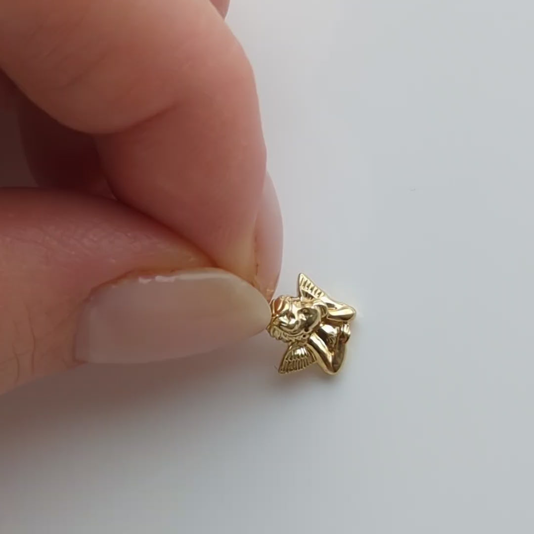 solid gold cherub pendant