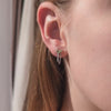 peridot chain stud earrings silver