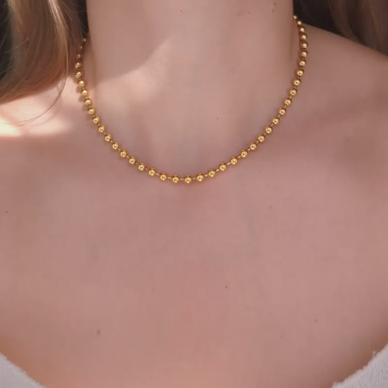 gold bobble chain necklace