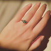 Vintage emerald & Diamond Ring - Size M 1/2