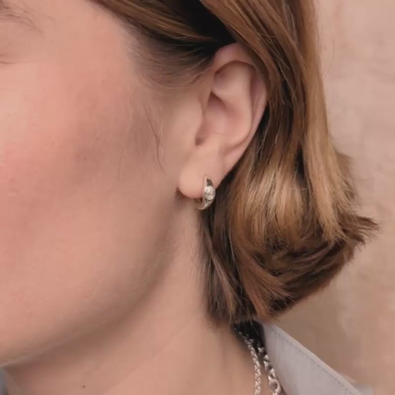 Moissanite Pear Hoop Earrings