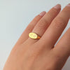 Carrie Elizabeth custom made fingerprint signet ring in gold vermeil