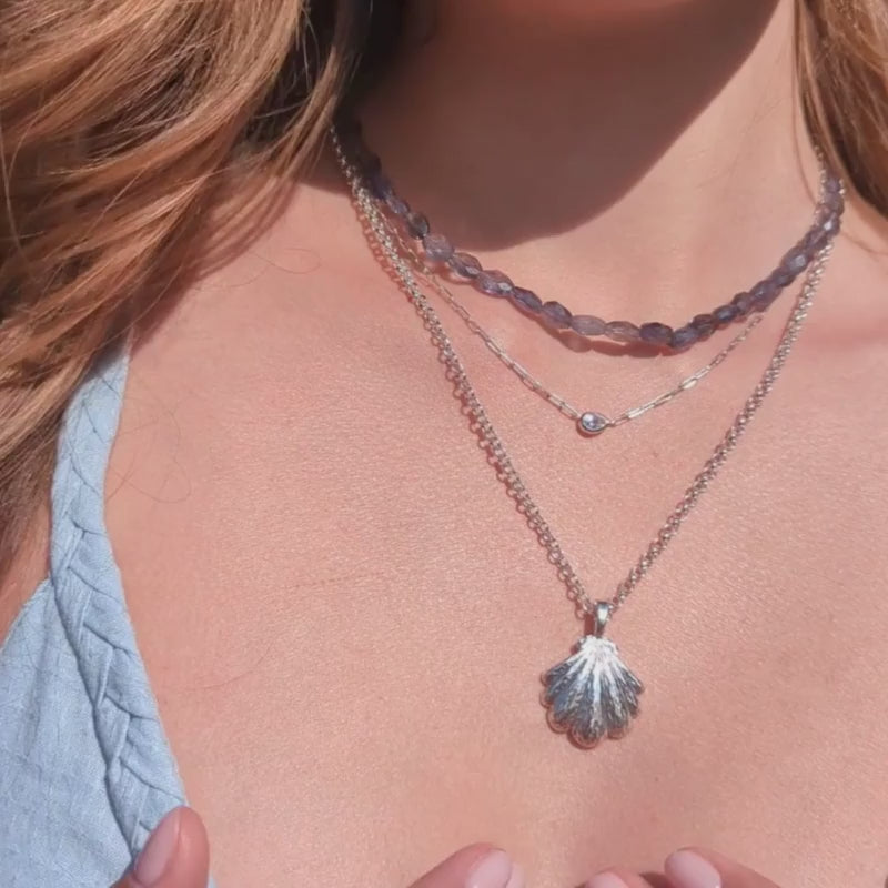 Shell rolo chain necklace