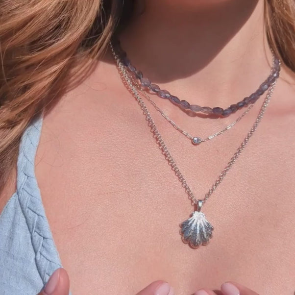 Shell rolo chain necklace